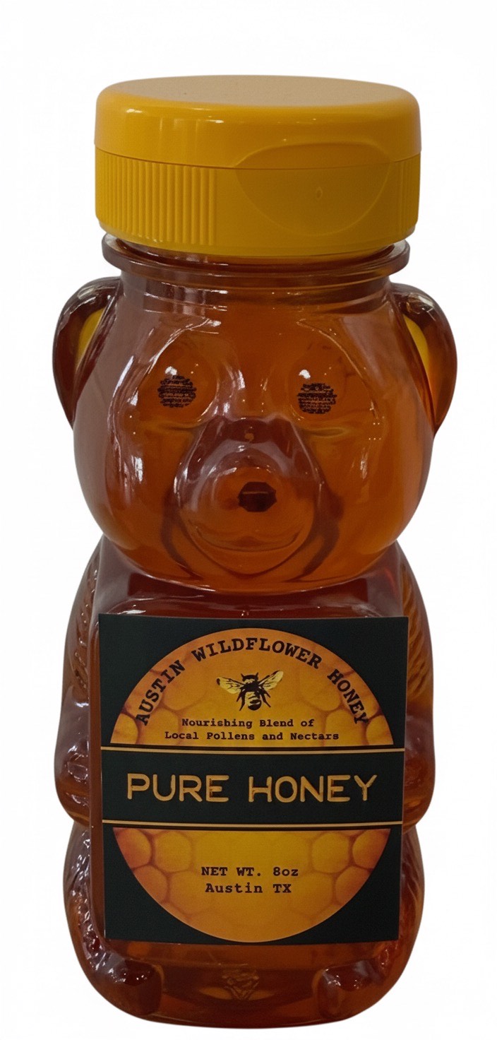 8 oz Honey Bear – Austin Wildflower Honey