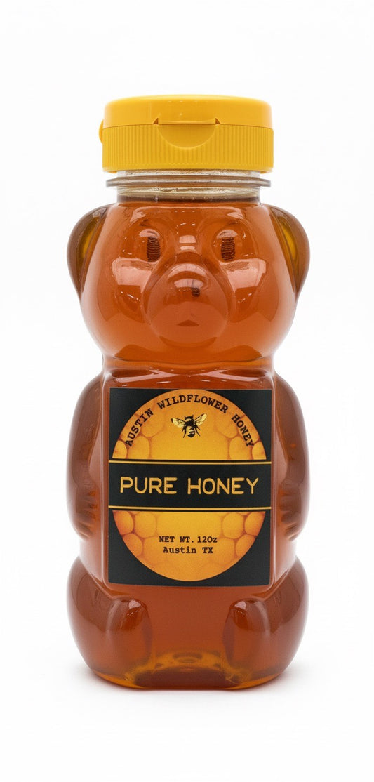 12 oz Honey Bear – Austin Wildflower Honey