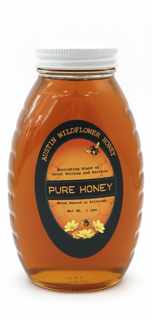 1 lb Glass Jar – Austin Wildflower Honey
