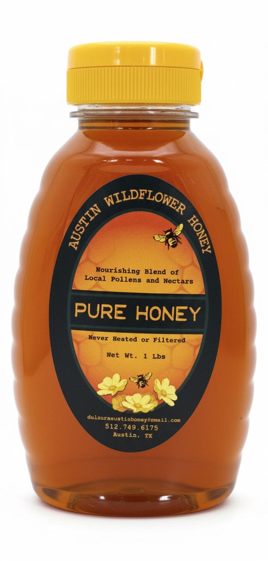1 lb Plastic Jar – Austin Wildflower Honey