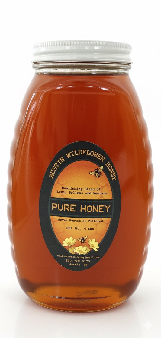 4 lb Glass Jar – Austin Wildflower Honey