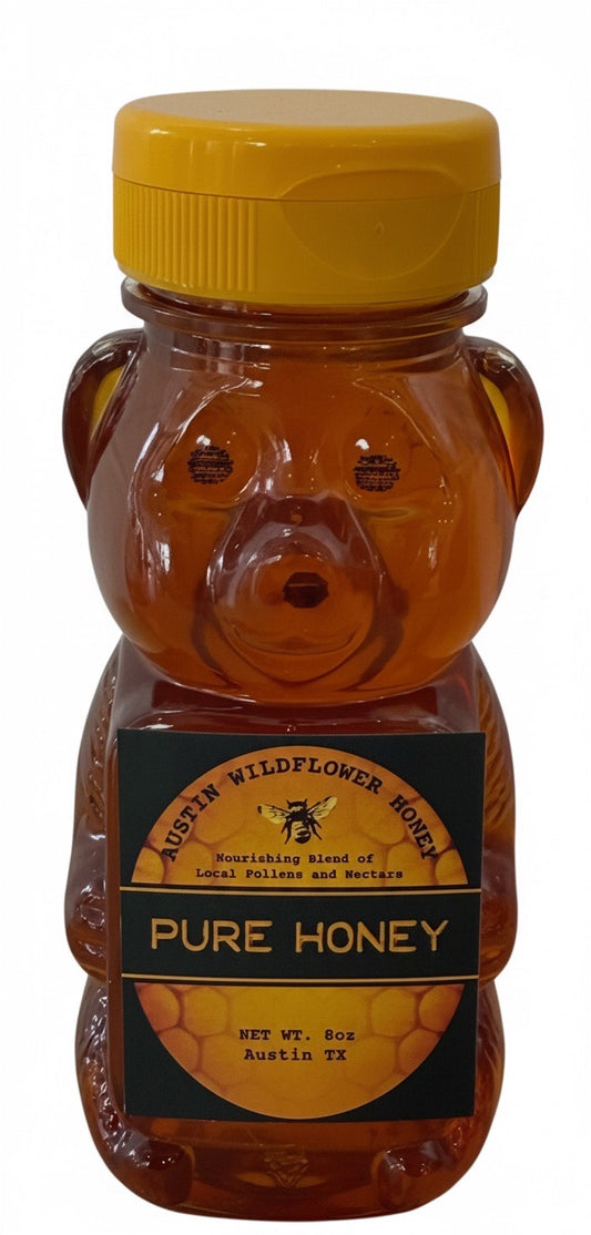 8 oz Honey Bear – Austin Wildflower Honey